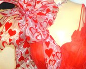 Party Gift Bow French Wired Fine Florist Flocked Hearts