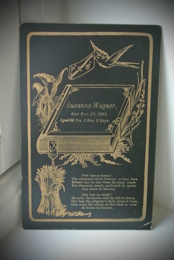 Real Victorian Memorial Card Died March 27th 1902 featured image