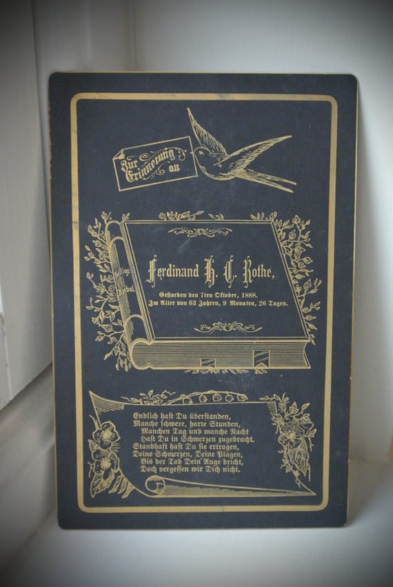 Real Victorian Memorial Card Died October 7th 1888 featured image