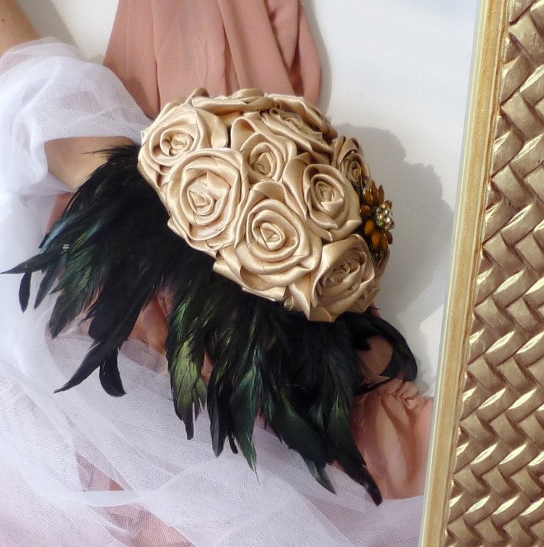 Satin  wedding bouquet set Elegance