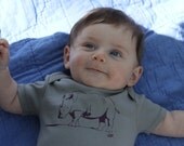 A Patient Rhinocerous baby bodysuit, 100% organic cotton