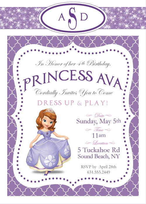 Sofia the First Invitation - Digital