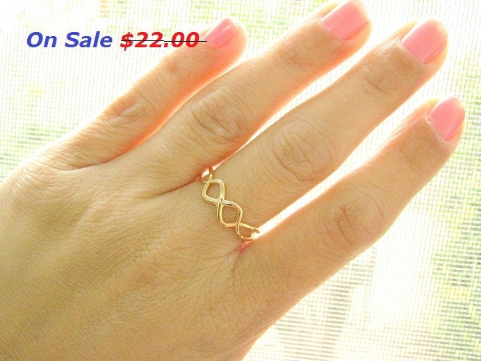 On Sale Gold ring, Infinity Ring, Adjustable ring, Adjustable infinity ring, stackable ring