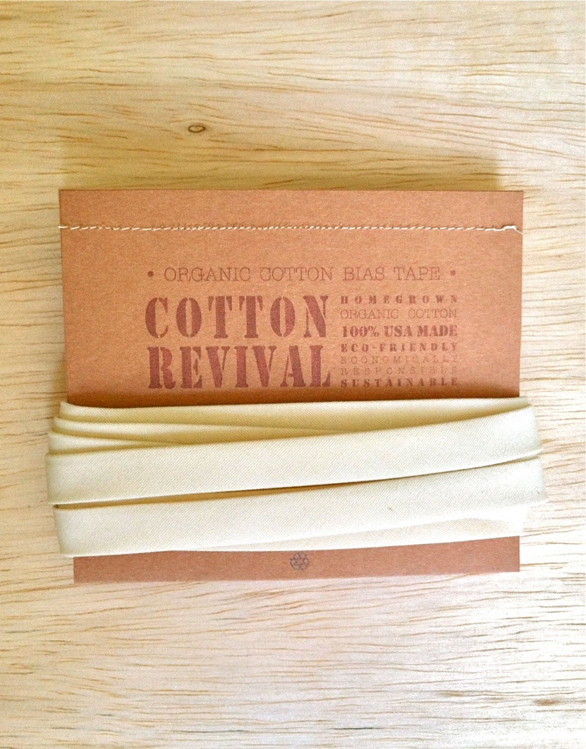 Organic Cotton Bias Tape - 1/2" Wide (3 yard roll)