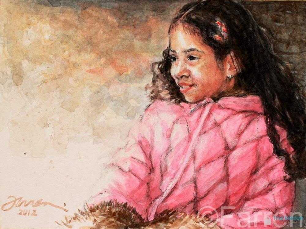 Coat for Canada, 6x8" watercolour on paper