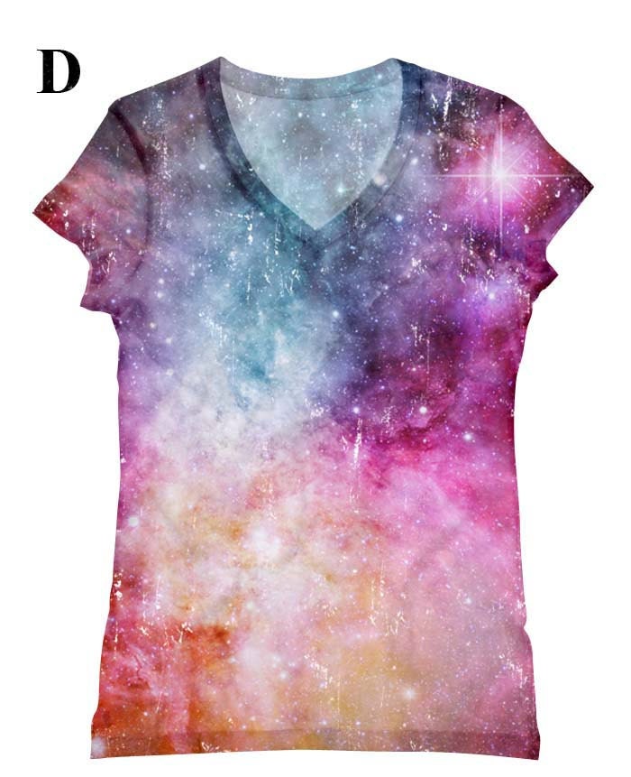 woman galaxy print top, t shirt and tank xs - plus size