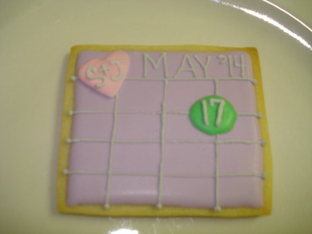 Save the Date Wedding Decorated Sugar Cookies - 1 Dozen