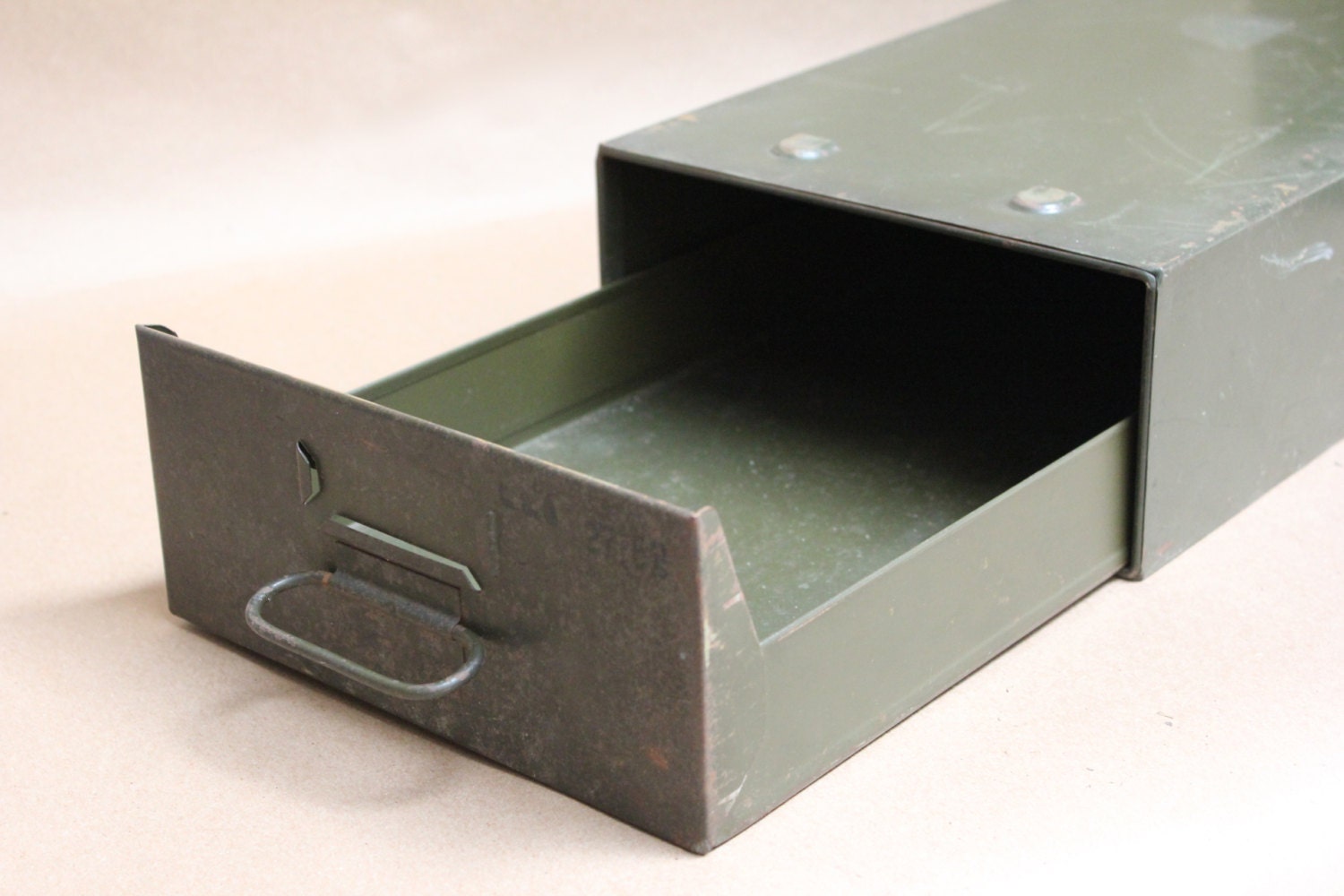 Vintage Industrial Metal Drawer- Gift for the Vintage Man- Industrial Home Storage