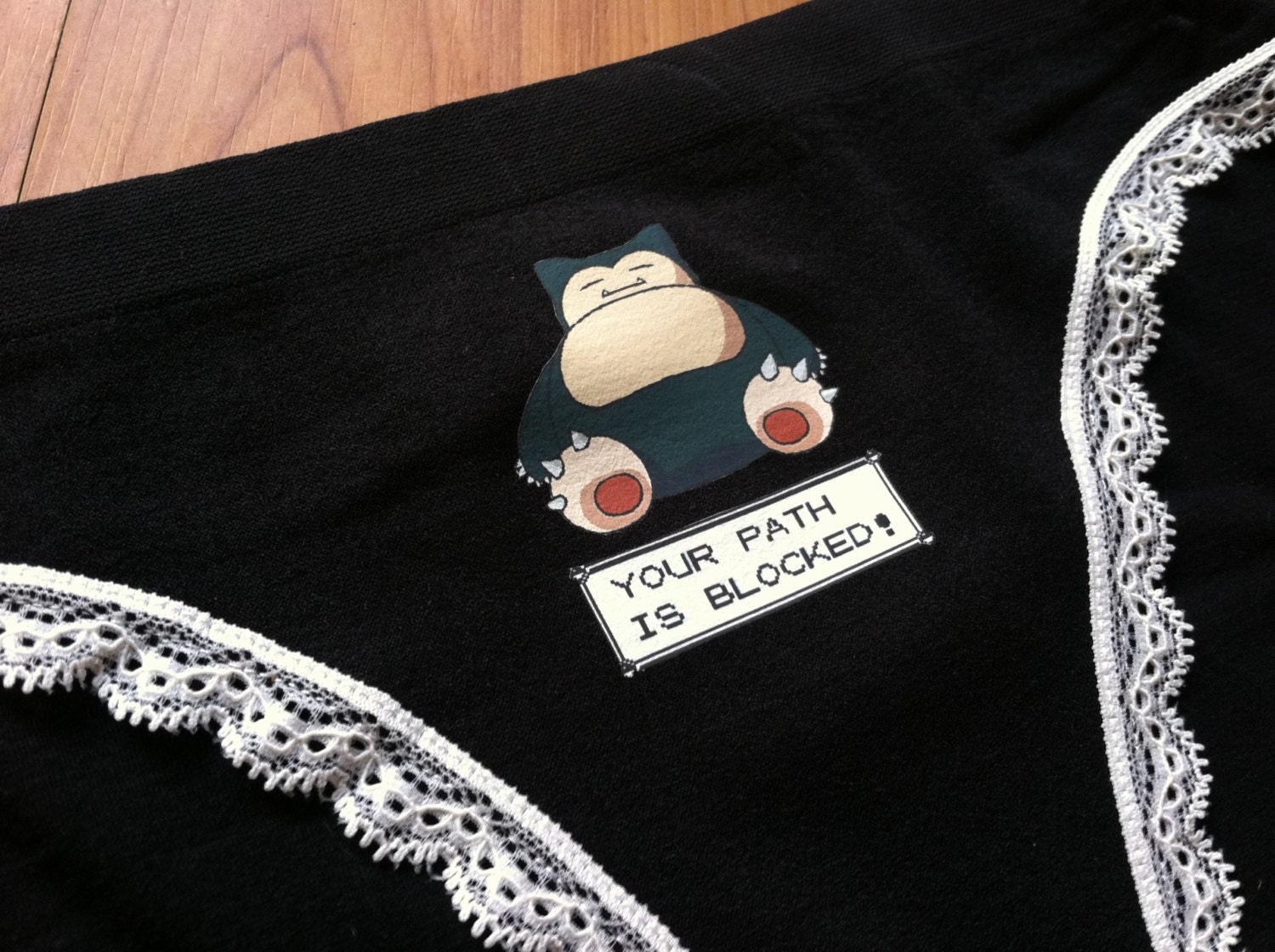 NEW STYLE Size 8  (x large) Classic Black- Your Path is Blocked Snorlax Underwear