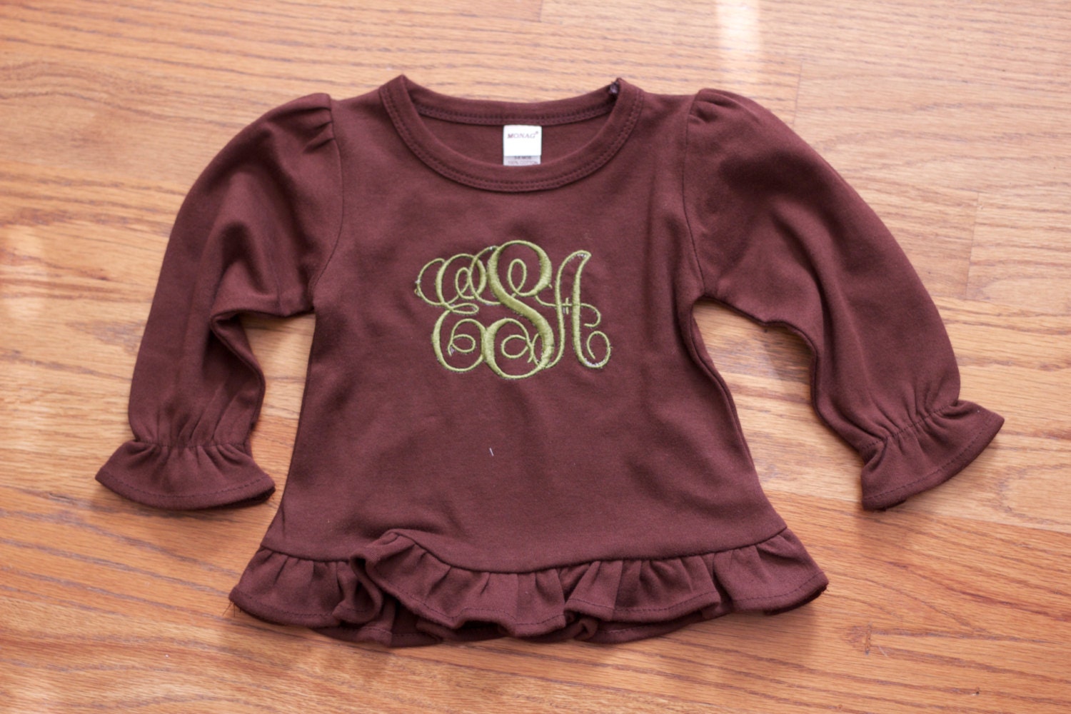 L/S monogrammed Frill Shirt