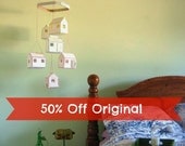 DISCOUNTED LITTLE HOUSES -  Unique nursery or home mobile or hanging sculpture with half off