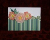 Peach Flowers Card, Happy Birthday, Get Well, Thank You, Thinking of You,