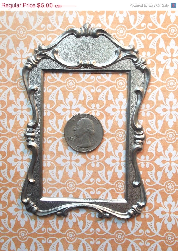 Sale CLEARANCE 3x5 in Vintage Art Deco Metal Frame ATC Artist Trading Card