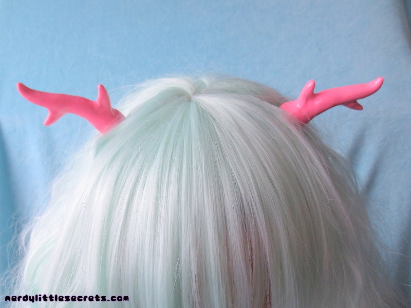 Fairy Kei Lolita Antlers Hair Clips (Pink)