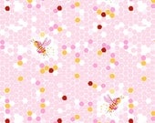 PRESALE - Briar Rose Fabric Collection - Heather Ross for Windham - Hex Bee in Pink - Half Yard