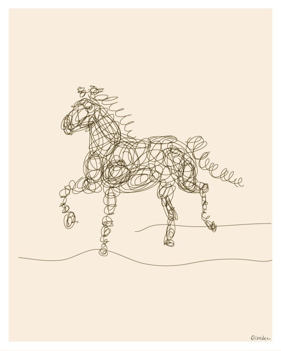 Horse Line Illustration - Simple
