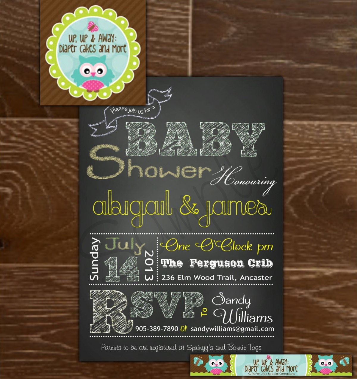 Chalkboard Digital Invitation--Baby Shower, Bridal Shower, Birthday, Anniversary, Rehearsal Dinner--Printable--DIY