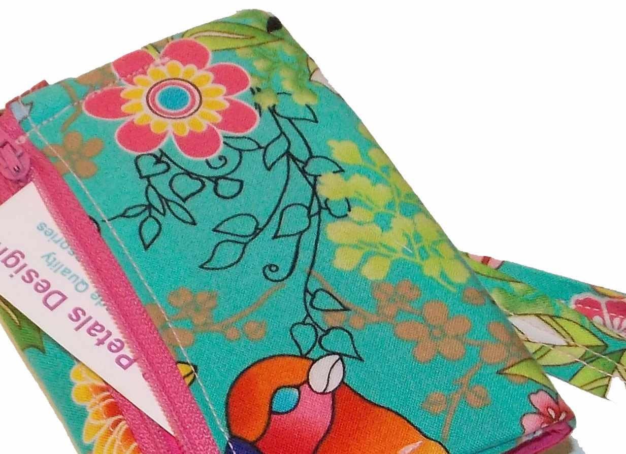 Ruffled Floral Smart phone / iphone Wristlet Wallet - in Paradise Floral - Pink