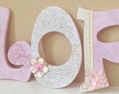 Custom Wooden Nursery Letters- Personalized Name- Baby Name- Girl Room Decor -Painted Wall Hanging Art- The Rugged Pearl