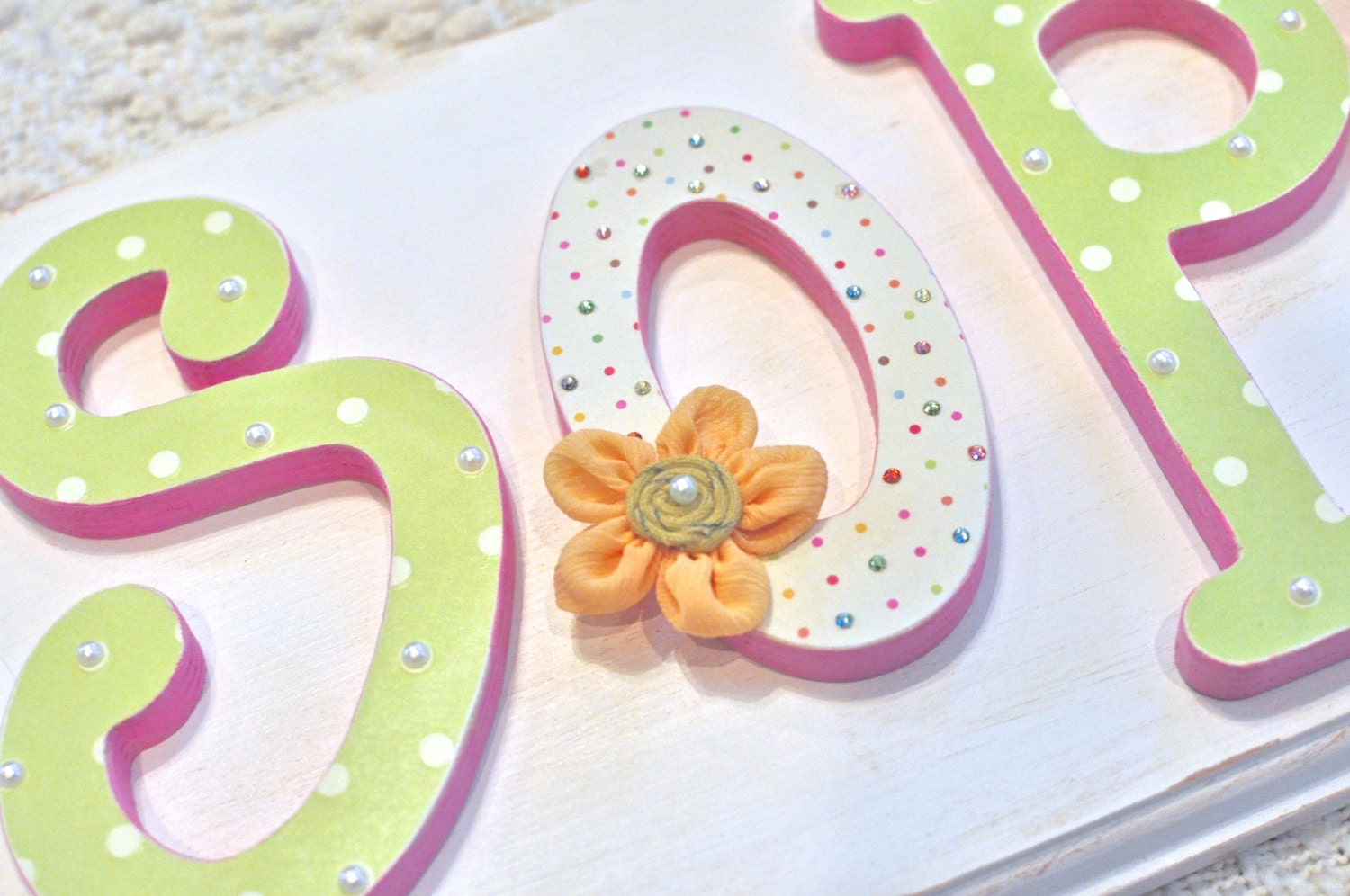 Custom Baby Name Sign Plaque - Wooden Nursery Letters- Personalized Baby Gift, Girl Room Decor -Painted Wall Hanging Art-
