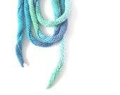 100% Mercerized Cotton Turquoise, Mint, Spiral, Skinny Scarf, Crochet, Necklace, Spring, Summer, Fall, Autumn Fashion - pippisLongstockings