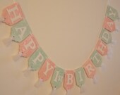 Shabby Chic Happy Birthday Party Banner