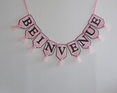 French Banner Shabby Pink and Black