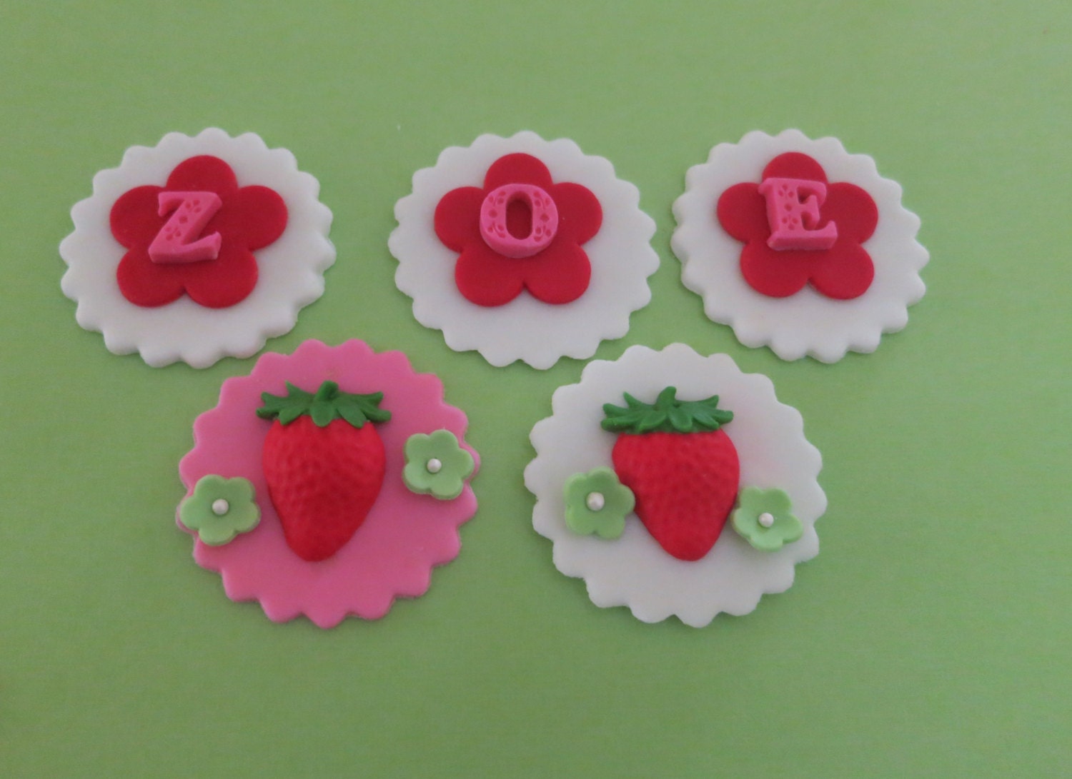 Strawberry Fondant Cupcake toppers Il_170x135