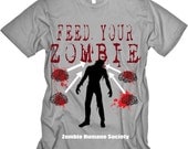 Walking Dead Feed Your Zombie (on slate) WOMENS Tshirt