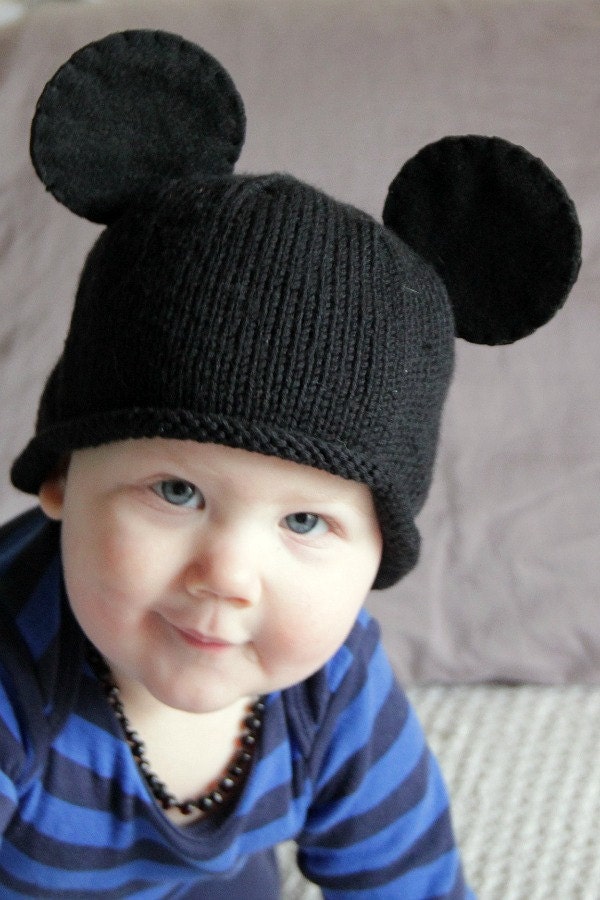 Baby Mickey Mouse or Minnie Mouse Beanie