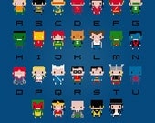 Superhero Alphabet Sampler - Cross Stitch PDF Pattern Download