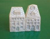 Great Sale 30 % White Ceramic Silvery Small House Set Fireplace Decor Wedding Gift