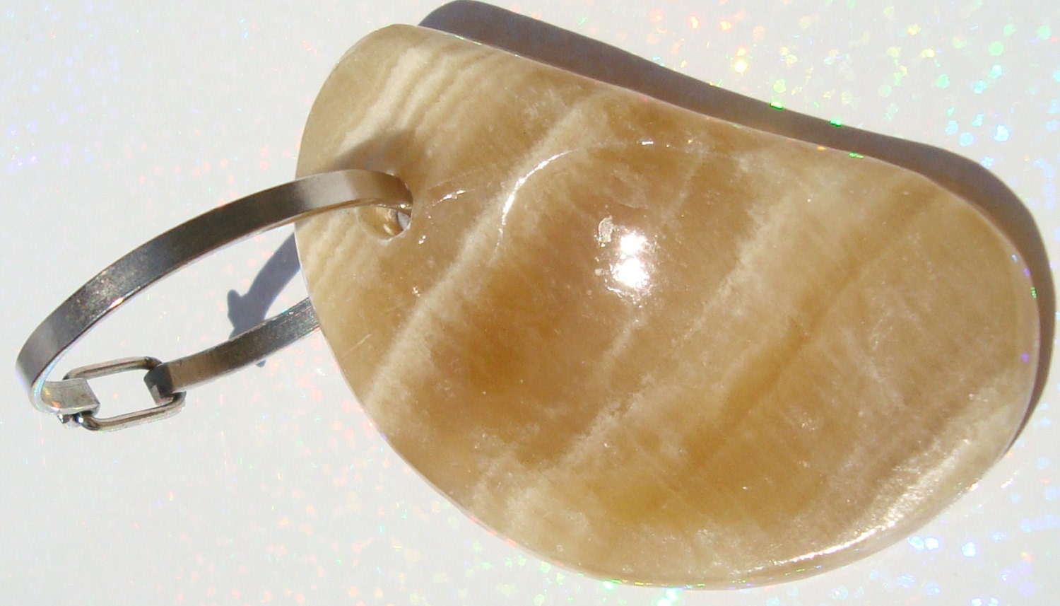 Vintage Agate Key Ring Pendant