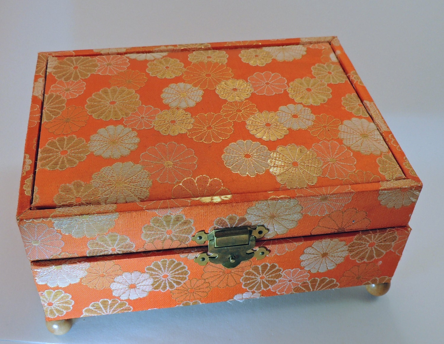 Oriental Vintage Music Jewelry Box Orange