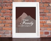 Inspirational Family Prints Family is Gods Masterpiece Modern Home Decor Wall Art - 11" x 14" Browns Grey White