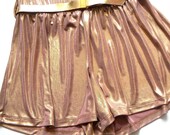 Metallic Copper Gold Glam Celebrity Flutter Shorts Size XS - S - M - L