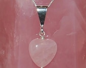 Valentines Present - Rose Quartz Heart Pendant - Beautiful Heart Crystal