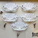 4 Antique Brass Drawer Handles Painted Shabby Chic White Vintage Furniture Swing Hardware Cabinet Pulls Cupboard