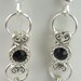 Metal Black Swarovski Crystal Sterling Silver Handmade drop earrings