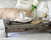 The Jemima.  Bed serving table. Made from reclaimed wood.