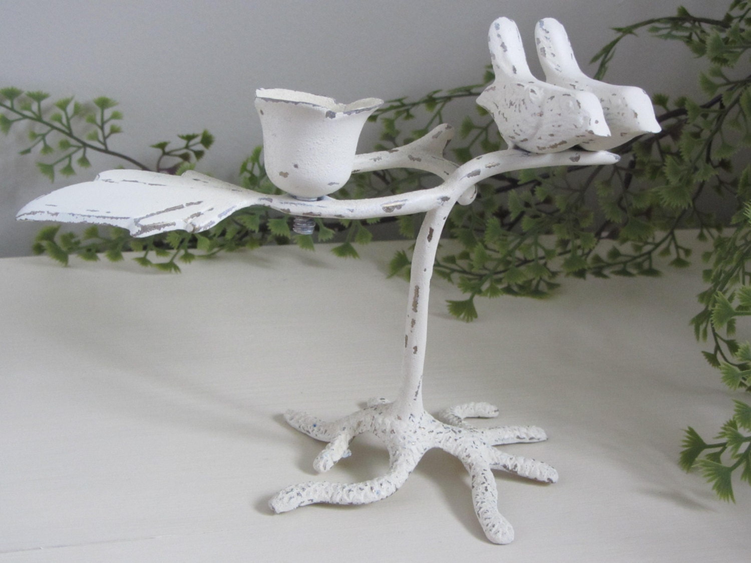 Shabby Chic Candle Stick - French Country Decor - Vintage Bird Candle Holder