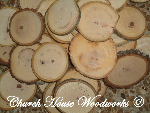 50 qty 2" - 2.5" rustic wood slices, crafts, candles, decoration, blanks, rustic weddings, wood slices