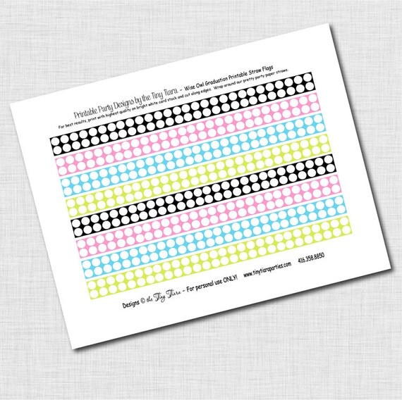 Wise Owl Graduation Printable Straw Flags : Printable Party Designs by The Tiny Tiara Il_570xn