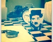 Charlie Chaplin Cup, Coffee Mug, Black and White Pop Art Charlie Chaplin Coffee Mug 