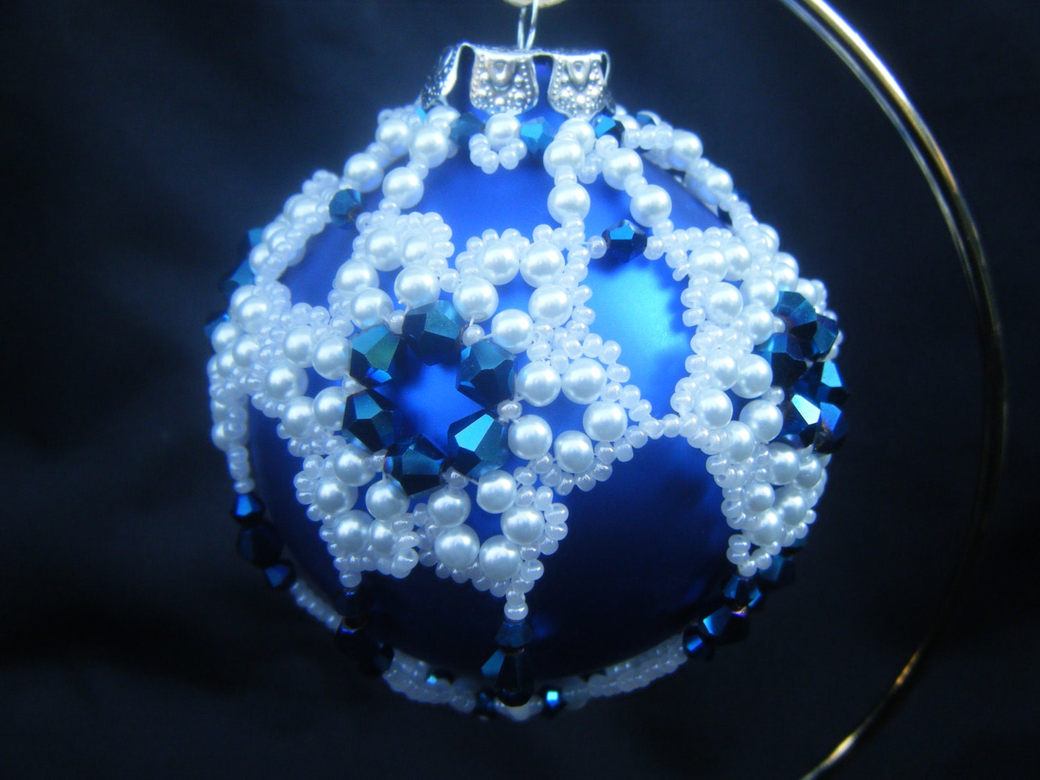 Blue and White Christmas Ornament