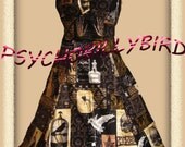 50s Rockabilly/Psychobilly/Goth Couture Pinup Nevermore Horror, The Raven Poe Full Circle Swing Dress
