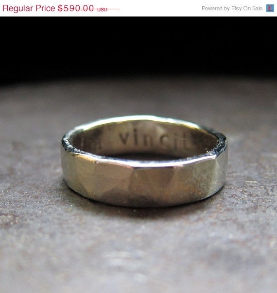 10% OFF 14k white gold custom wedding band, 5 mm