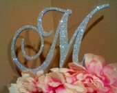 5 inch  Glitter Wedding Cake Topper monogram letters
