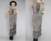 Vtg 90s Tie Dye Abstract Ombre Minimalist Boho Festival Maxi Dress S M