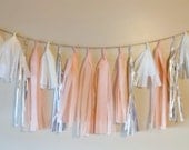 Peaches and Cream Tissue Paper Tassel Garland  - Party - Wedding